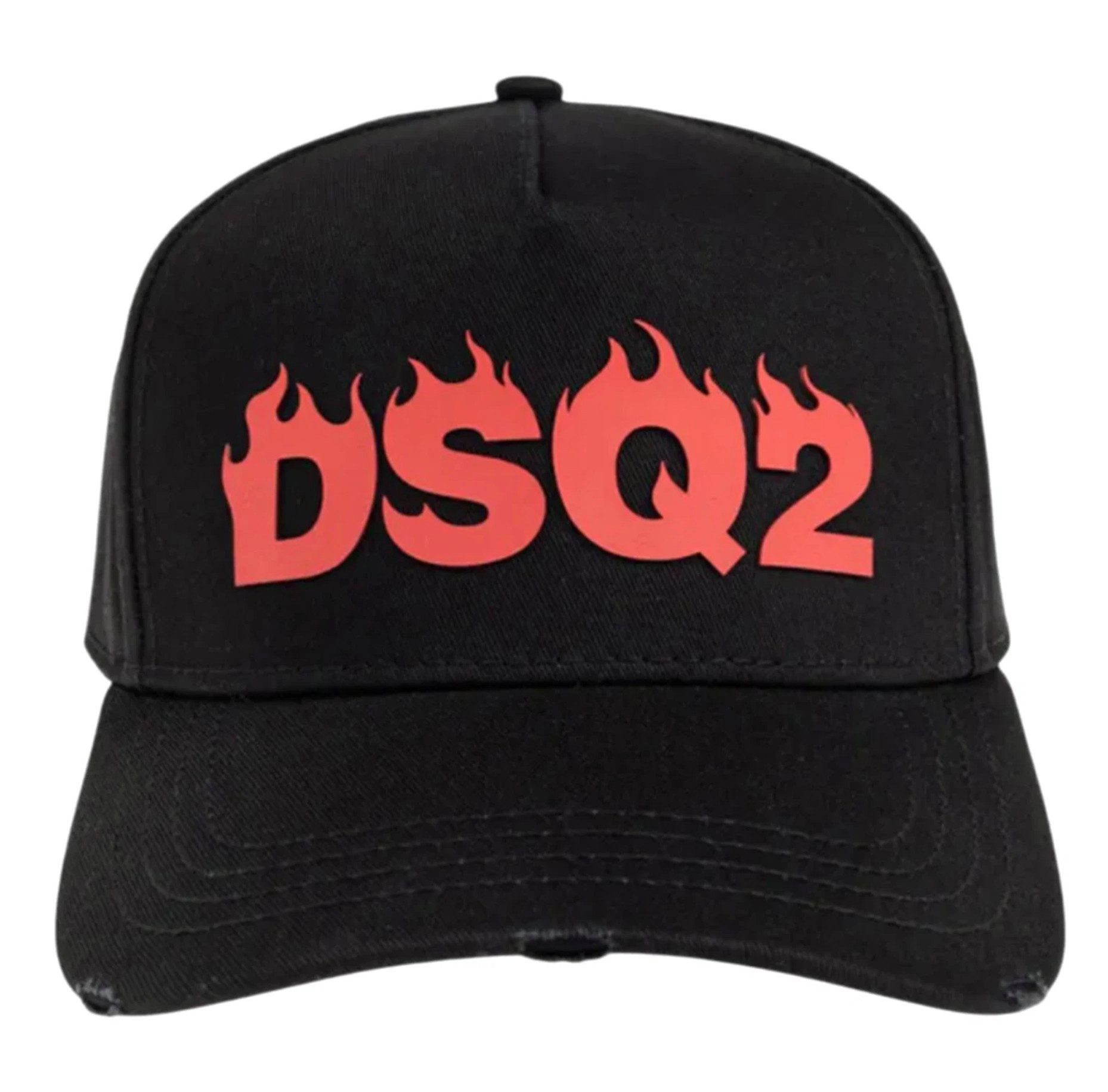 Dsquared2 Baseball Cap Men in Black Basecap Cap Icon Mütze Basebalkappe Unisex DSQ2 ist in einer flammenartigen Typografie