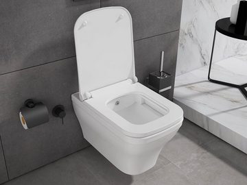 Aqua Bagno Dusch-WC Aqua Bagno spülrandloses Taharet-WC inkl. Taharat Shattaf WC-Sitz mit
