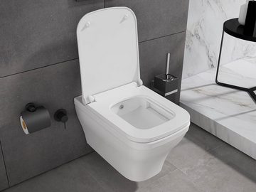 Aqua Bagno Tiefspül-WC Aqua Bagno spülrandloses Taharet-WC inkl. Taharat Shattaf WC-Sitz mit