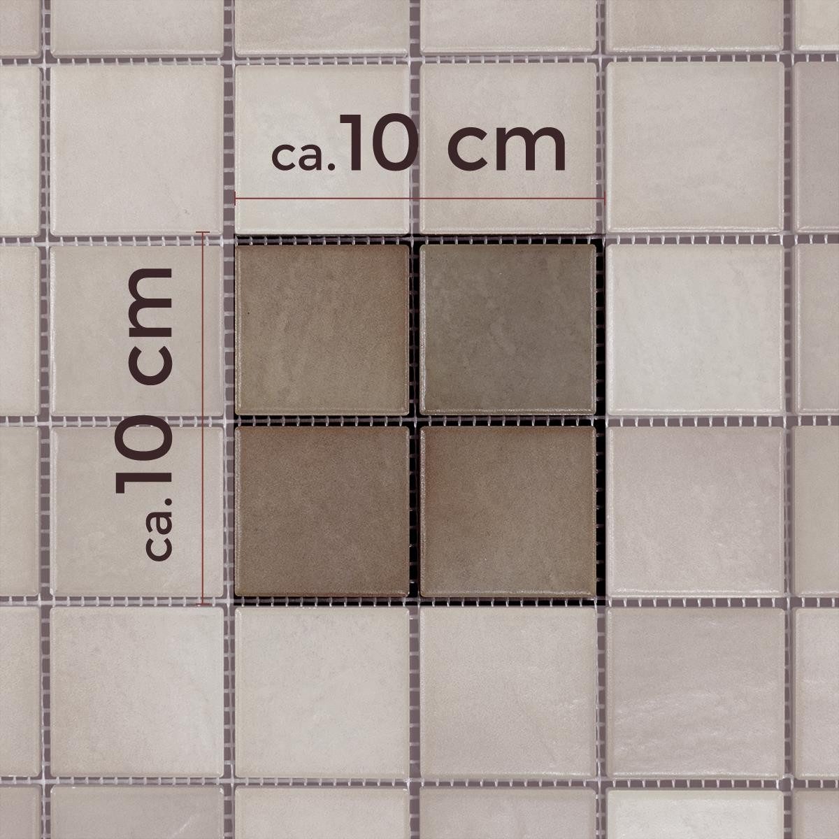 Mosafil Mosaikfliesen Muster von Keramikmosaik Fliesen Palazzia, Keramik 10.000x10.000, braun, Verlegefertig auf ein Netz geklebt - Frostsicher - Wasserdicht -