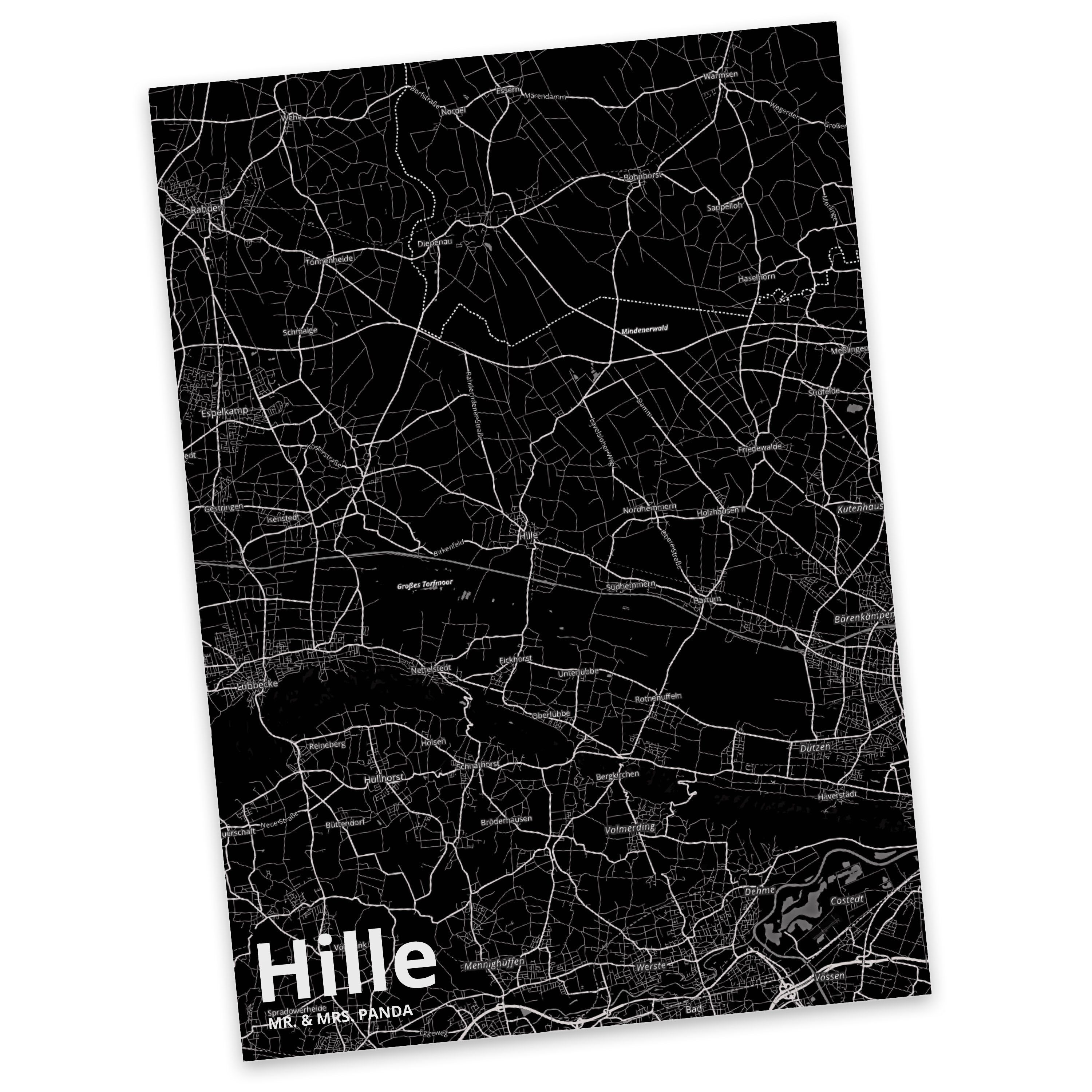 Städte, Ansichtskarte, Dorf Hille & Mrs. Geschenk, Ort, Karte Panda Mr. Stadt - Dorf, Postkarte