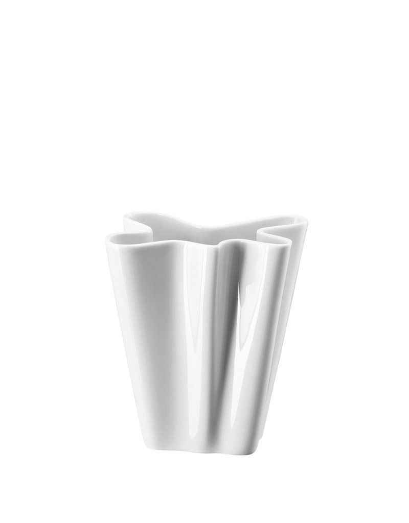 Rosenthal Tischvase Vase "Flux" aus weißem Porzellan, 14 cm (einzelne Vase), hochwertige Verarbeitung