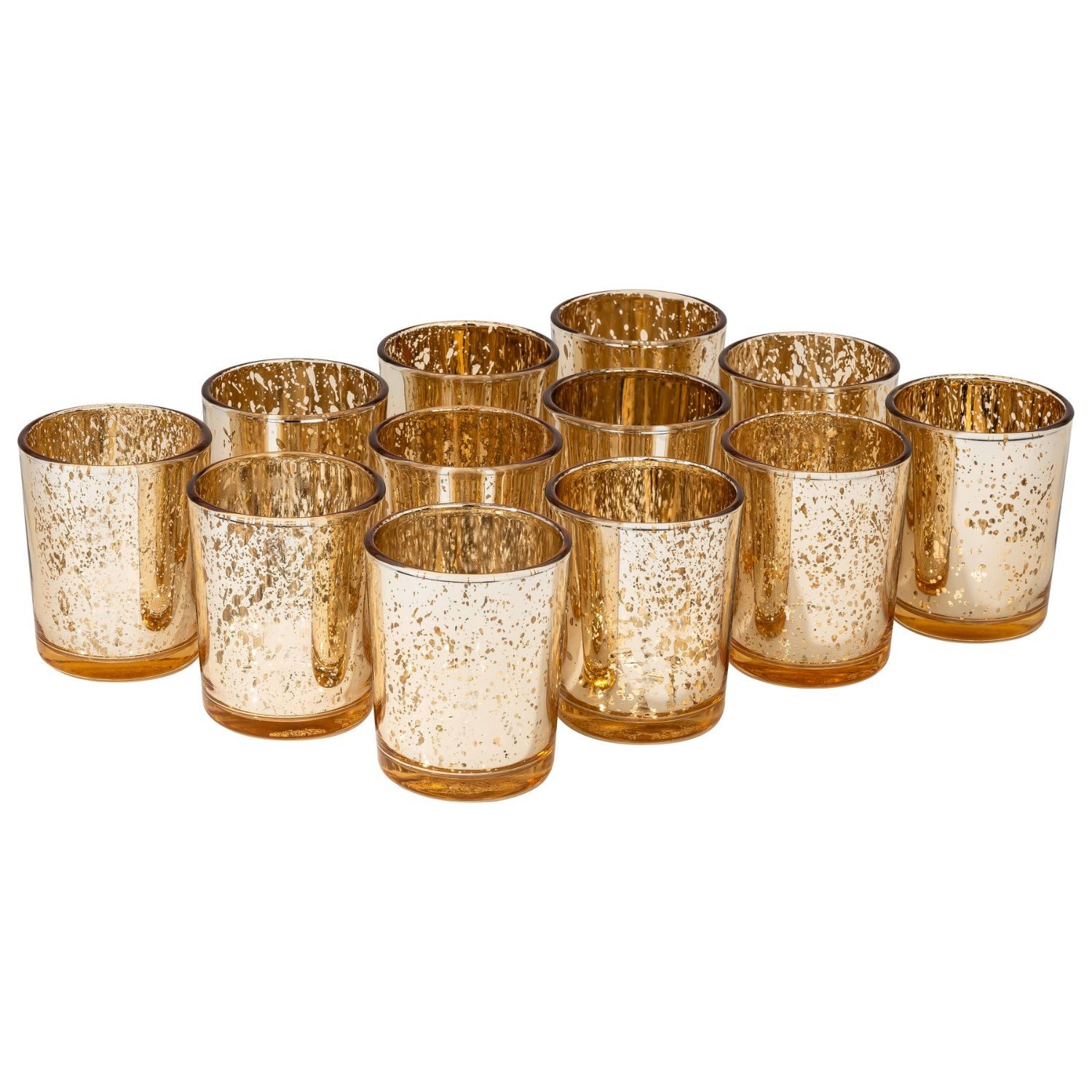 Kamelio Teelichthalter 12er Set Teelichtgläser gold Windlicht Tischdeko Wei günstig online kaufen