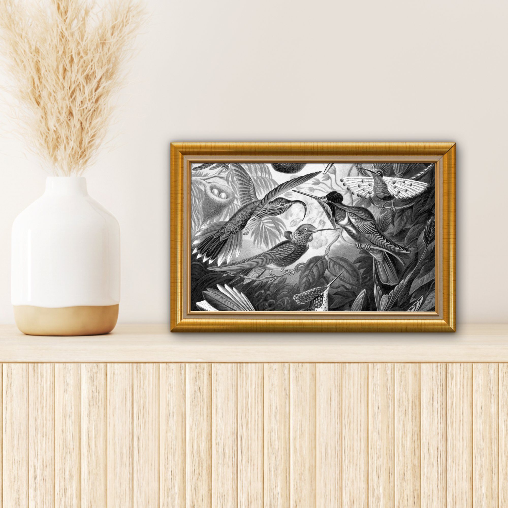 OneMillionCanvasses® Leinwandbild Alte Meister - Aufhängefertig, Wandbild 30x20 Liste St), Wanddeko, (1 cm Kunstwerke - Gold, - Leinwandbilder