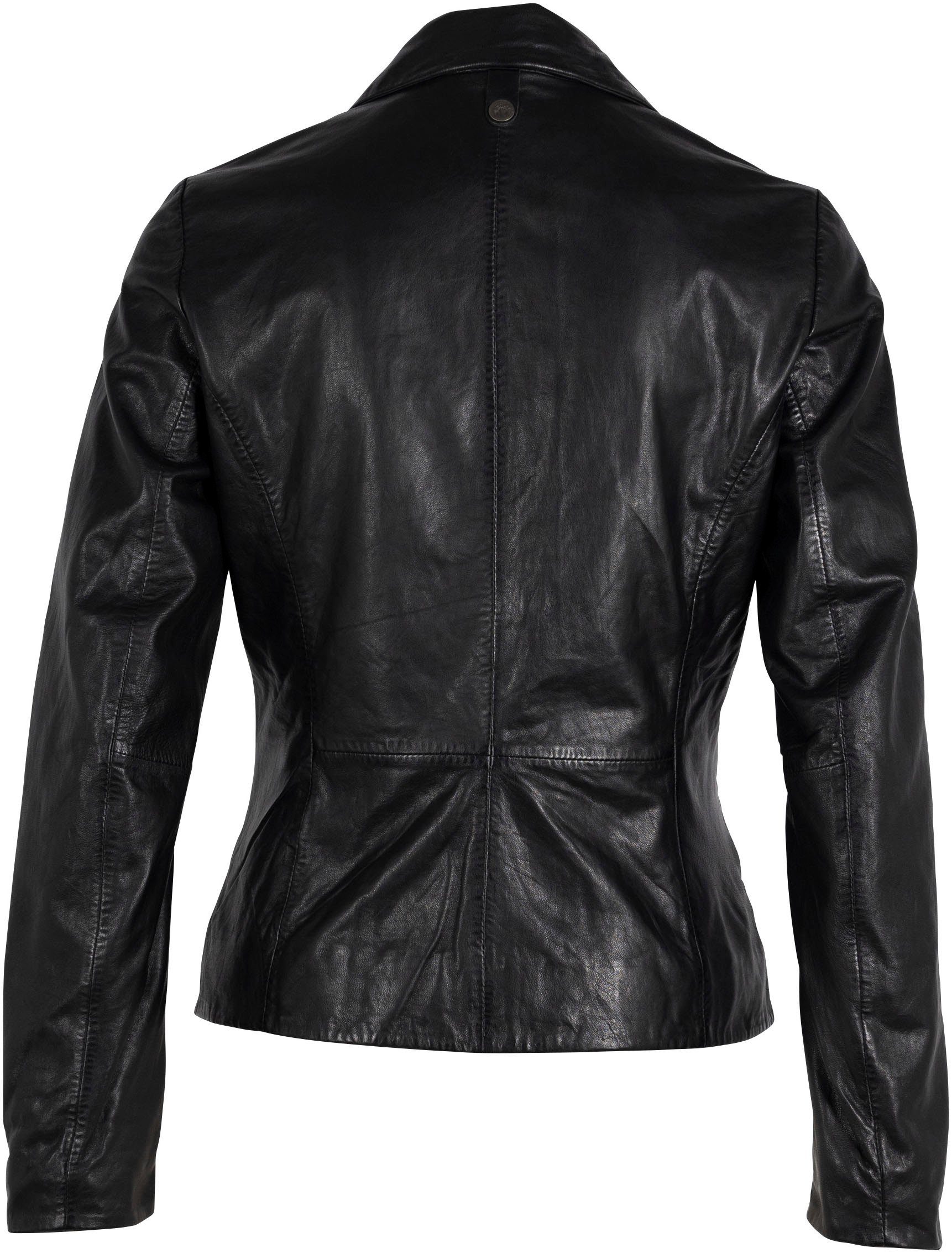 black Lederblazer GWResi RF mit Flecht-Details Gipsy