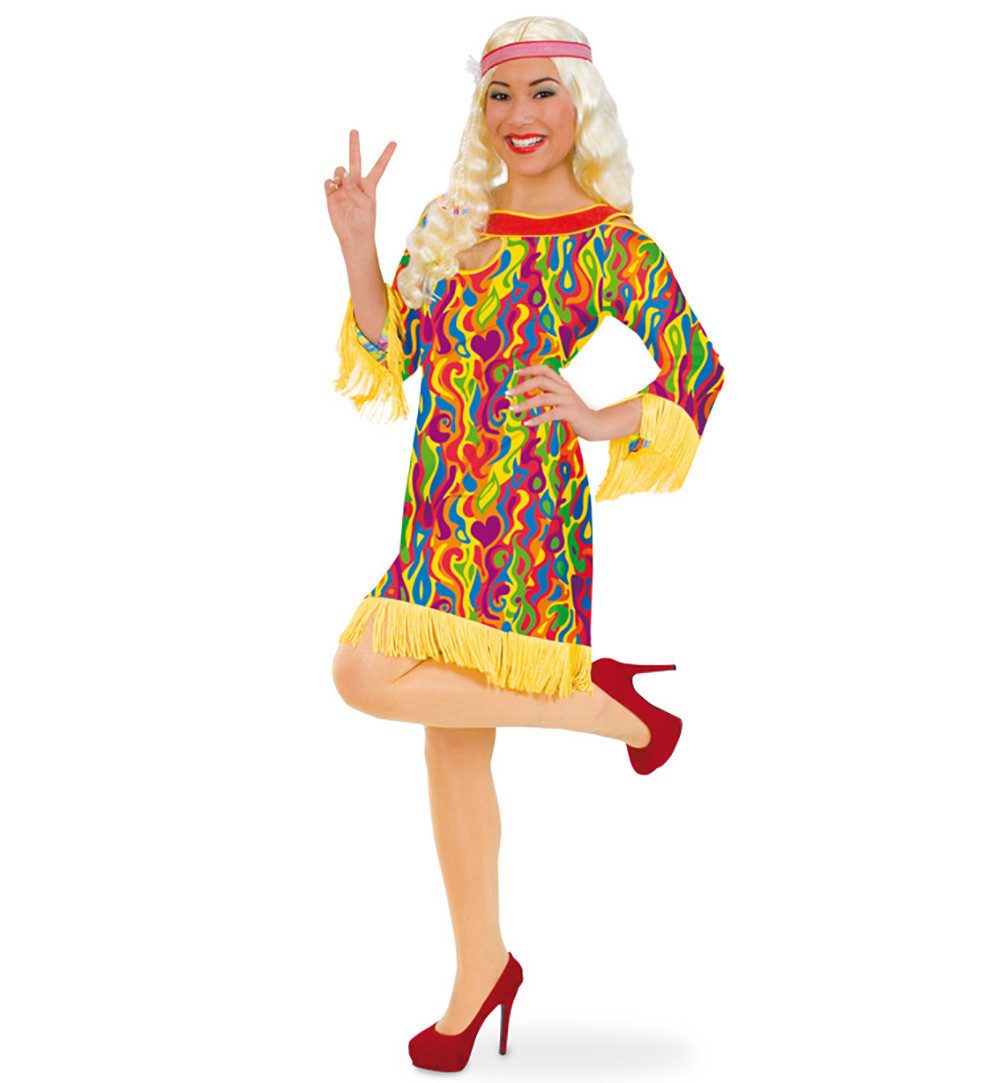 Fries Hippie-Kostüm Hippie Flower Power Kleid Liz Karneval Fasching, Hohe Q günstig online kaufen