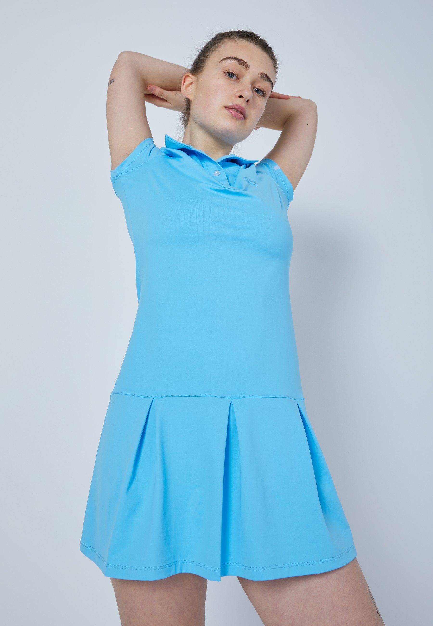 Polo SPORTKIND Kleid & hellblau Damen Mädchen Golf Tenniskleid