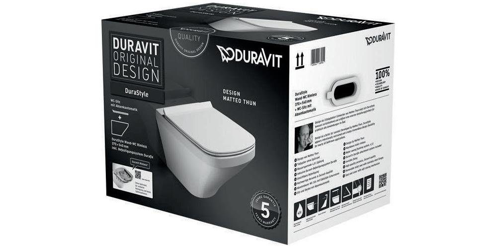 Duravit Bidet Wand-WC-Set DURASTYLE RIMLESS weiß weiß