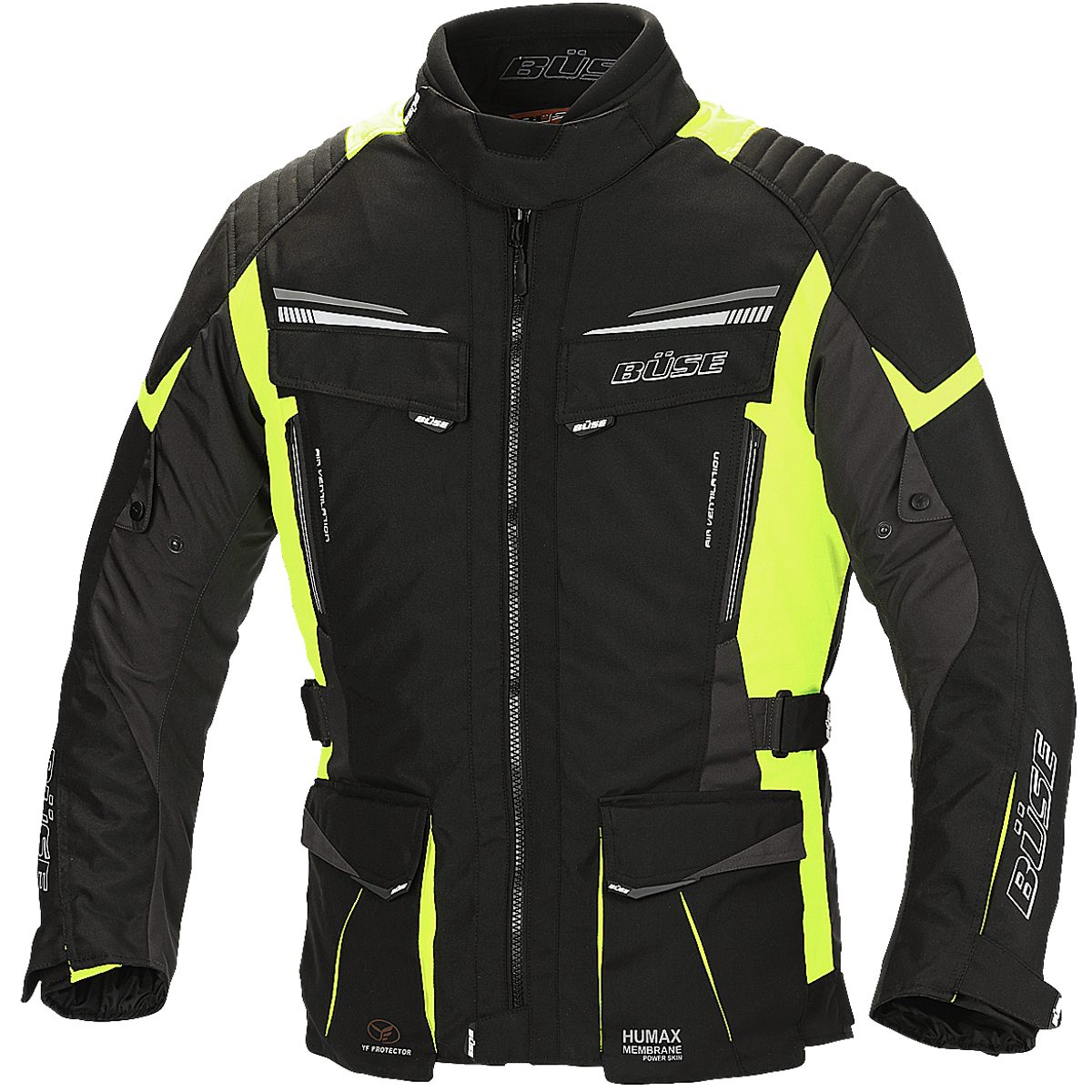 Büse Motorradjacke Büse LAGO PRO Textiljacke schwarz / neon gelb S atmungsa günstig online kaufen