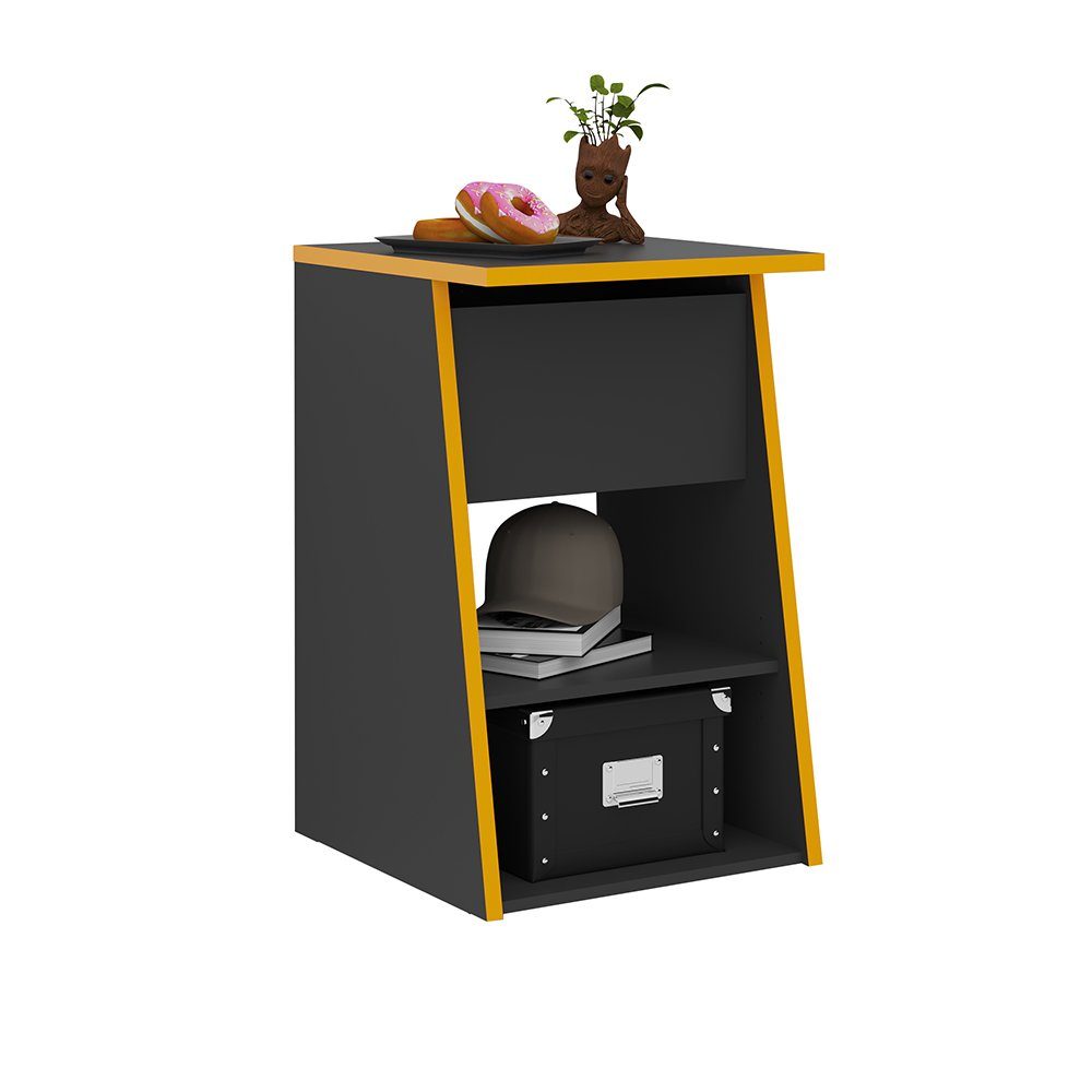 Lomadox Regal ZADAR-10, anthrazit mit orange, günstig online kaufen