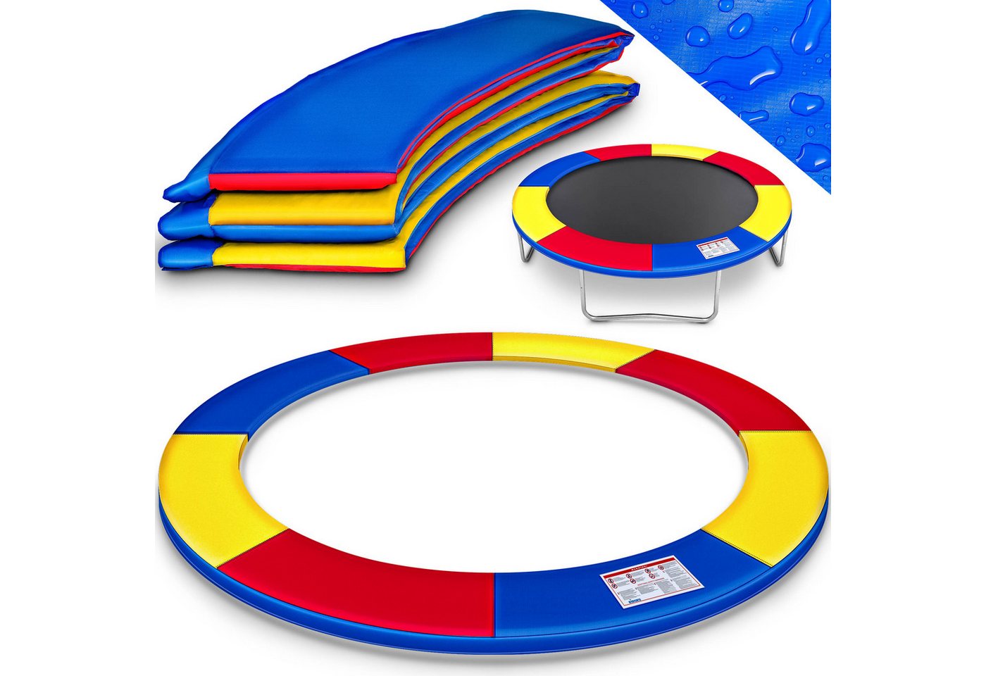 KIDUKU Trampolin-Randabdeckung mit Ø244 305 366 427cm, Trampolin Federabdeckung reißfest, Randschutz 100% UV-beständig