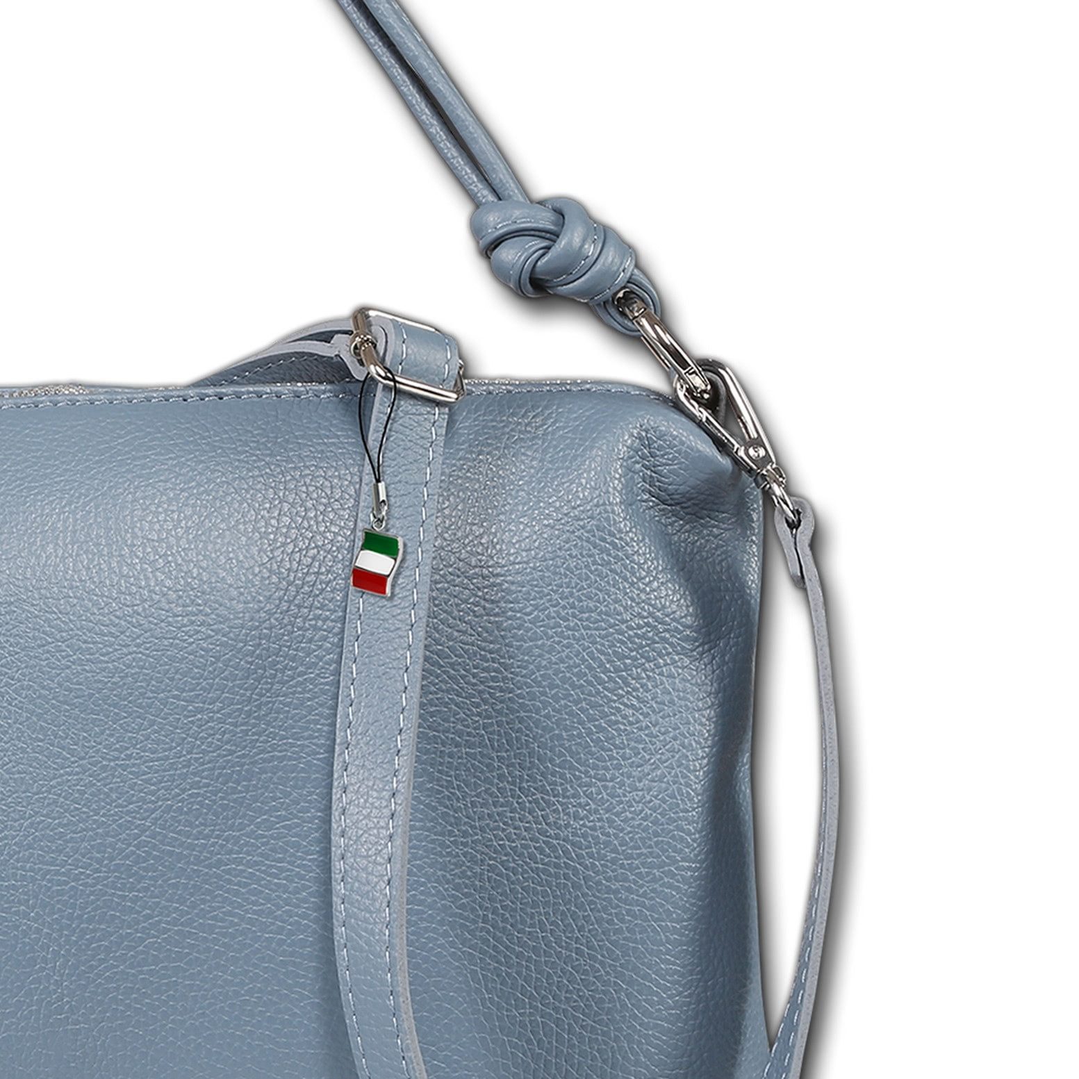 FLORENCE Schultertasche Florence Damen Schultertasche Leder (Schultertasche), Damen Schultertasche Leder, blau ca. 27cm hoch