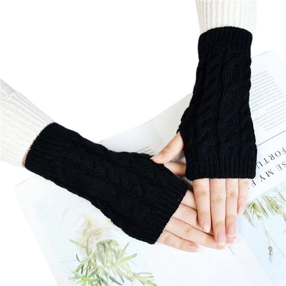 Coonoor Armstulpen Winter Fingerlose Handschuhe Unisex Warm Weiche Strickhandschuhe