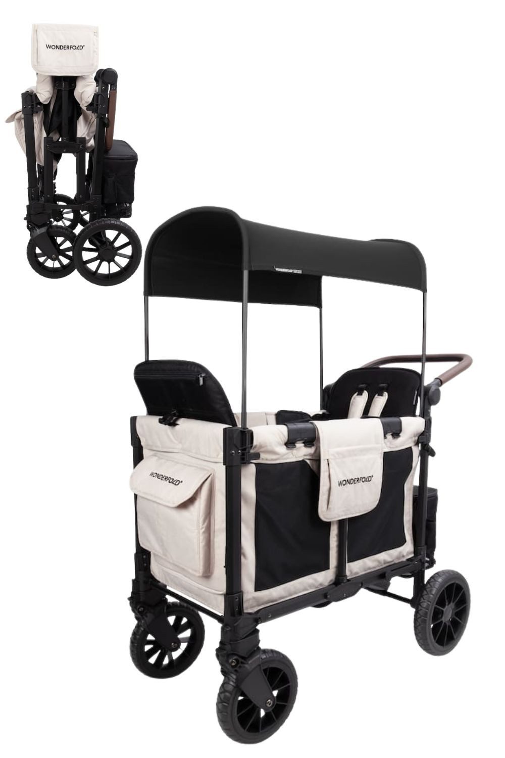 Wonderfold Bollerwagen W2 Luxe Pro Kinderwagen für 2 Kinder / Bollerwagen