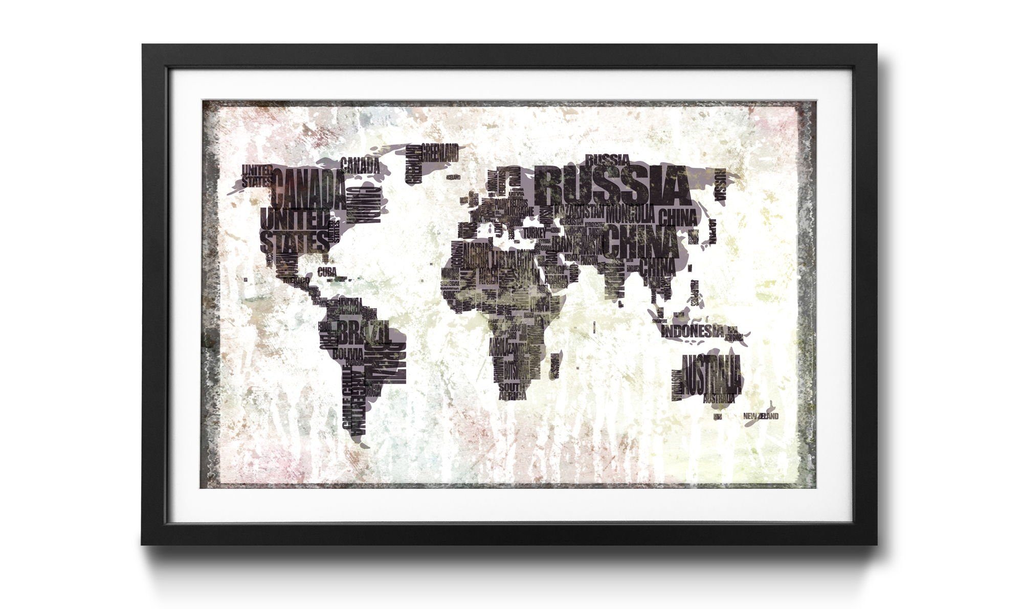 WandbilderXXL Kunstdruck Worldmap No.17, Weltkarte, Wandbild, in 4 Größen erhältlich