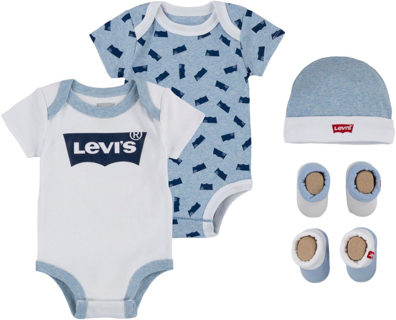 Levi's® Kids Kurzarmbody Neugeborenen-Geschenkset BATWING 5PC SET (5-tlg) UNISEX