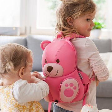 Pandana Kinderrucksack Kinderrucksack Bella Bär mit Brustgurt mit Anti-Lost-System, robustes und pflegeleichtes Neoprenmaterial