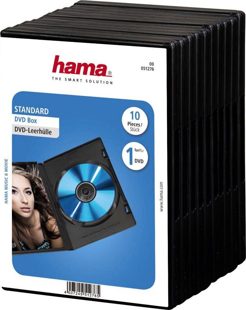 Hama DVD-Hülle DVD Leerhülle Standard, 10er-Pack, Schwarz, Schutzhülle, Schutzcover