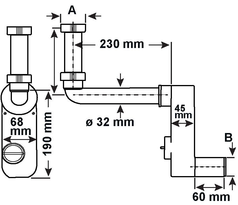 CORNAT Siphon Aufputz-Geruchsverschluss, Made in Germany