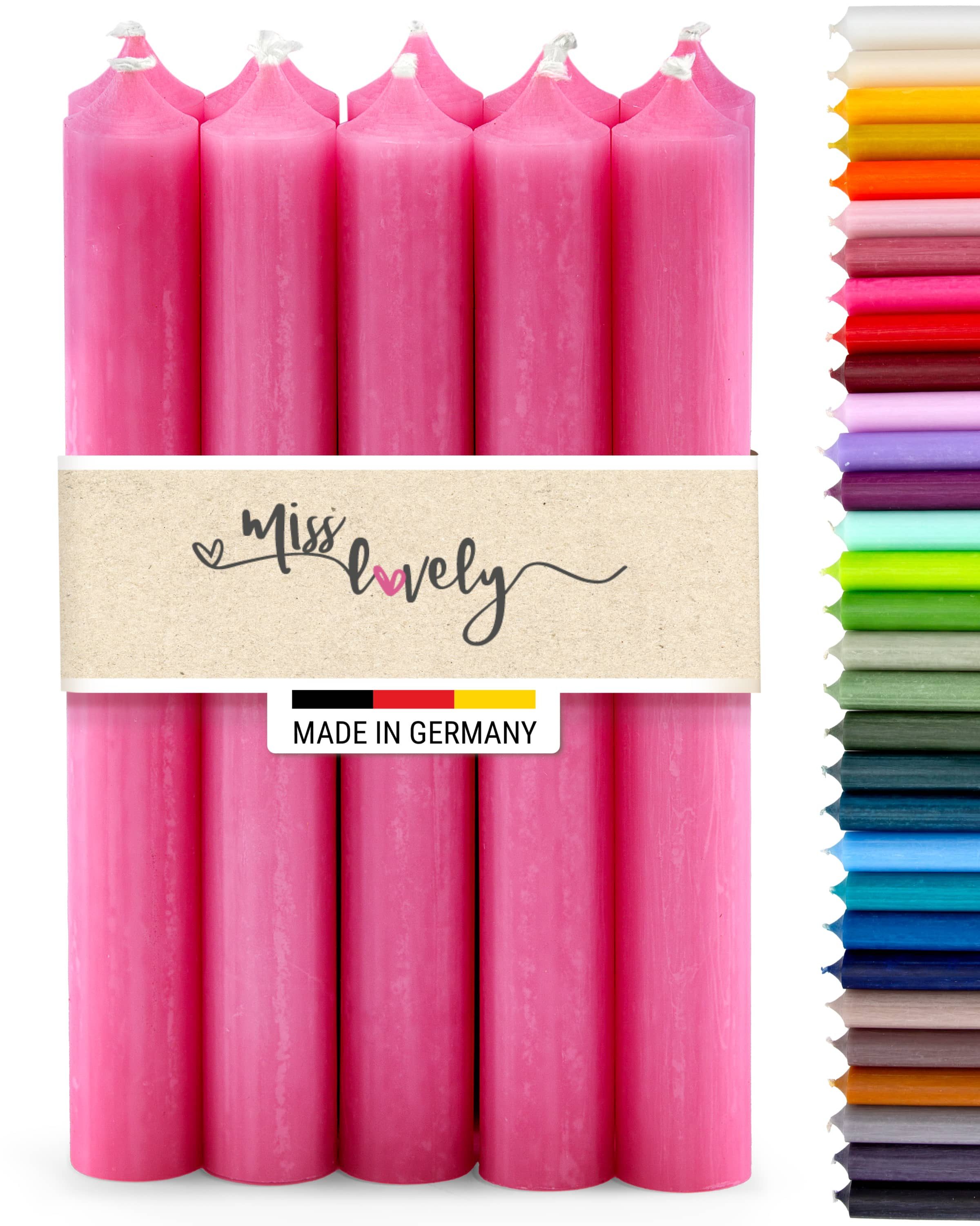 Hahn Kerzenfarm Spitzkerze Otto Kerzen-Set 10 Stück Stabkerzen pink