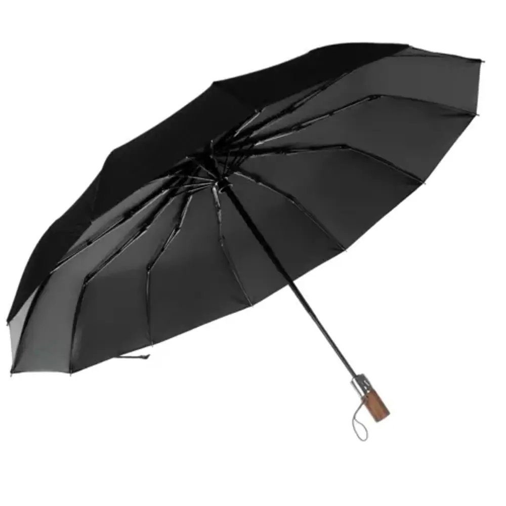 Trizand Taschenregenschirm Regenschirm XXL, groß schwarz Hochwertig Einfahrbar