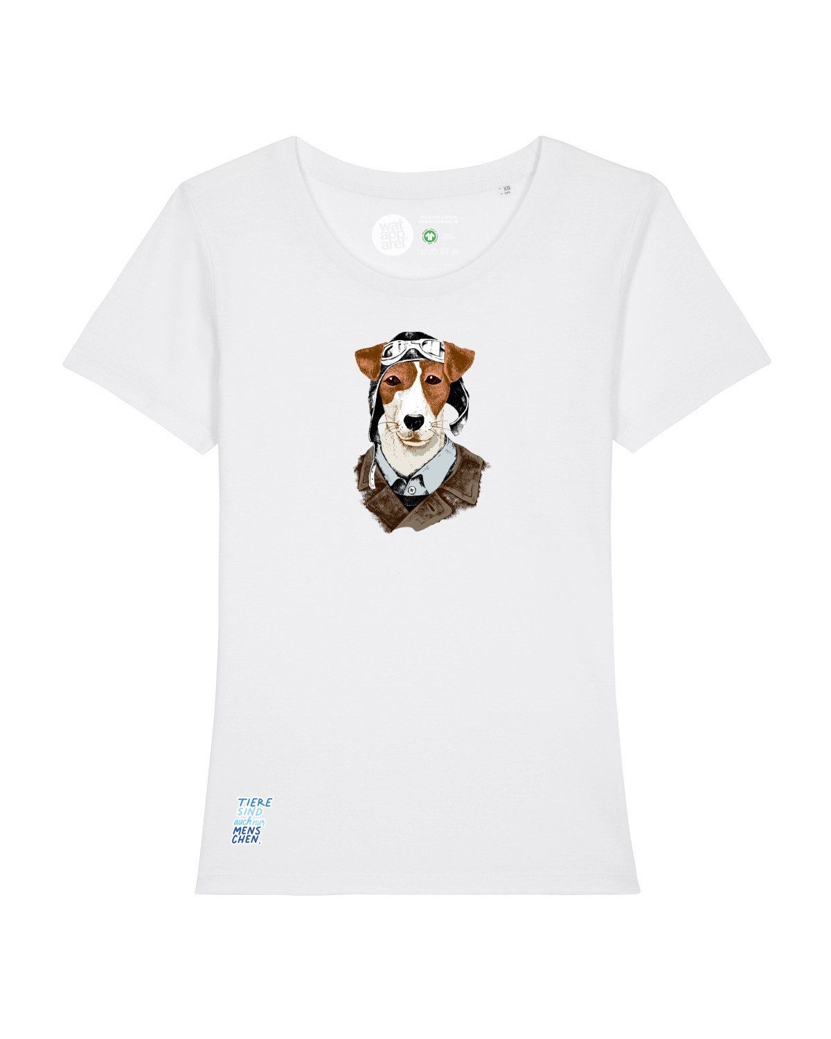 wat? Apparel Print-Shirt Hund (1-tlg) weiß
