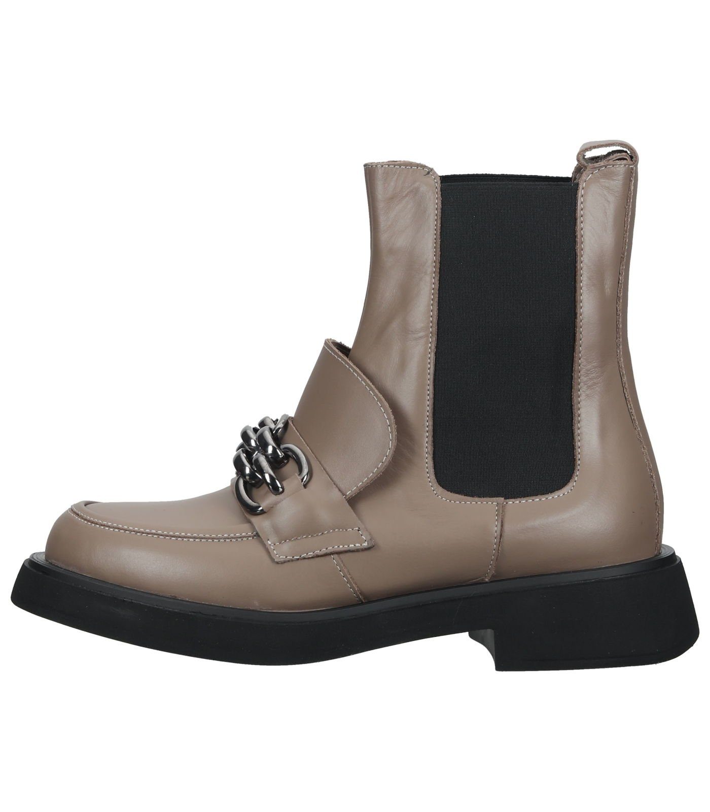 Taupe Leder/Textil Stiefelette Stiefelette Lazamani