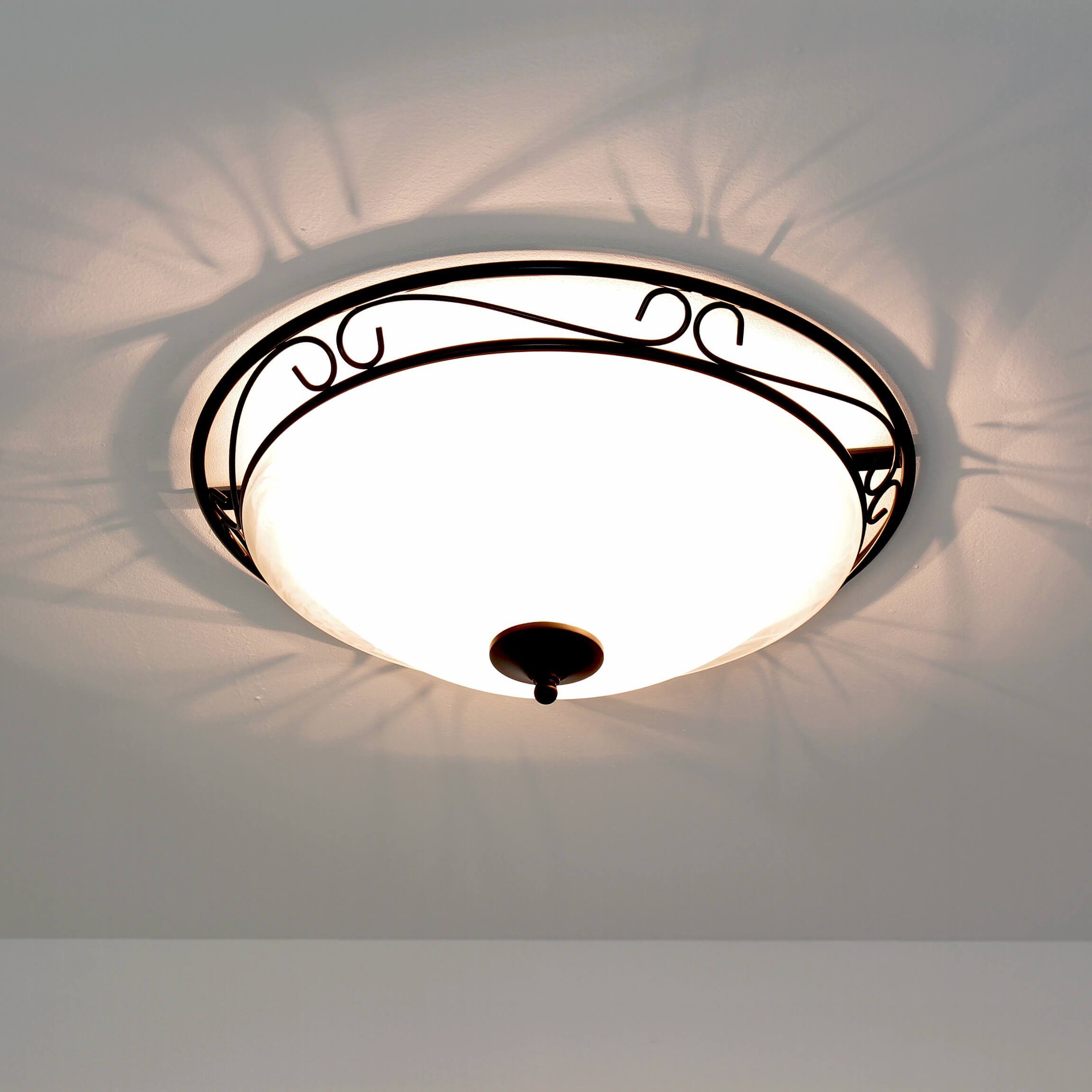 rund ATHEN, E27 Lampe rustikal Licht-Erlebnisse ohne Deckenlampe Deckenleuchte Leuchtmittel, Landhausstil