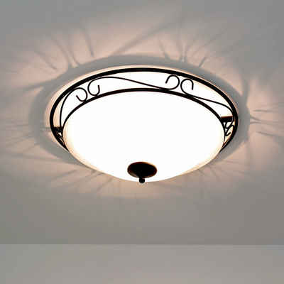 Licht-Erlebnisse Deckenleuchte »ATHEN«, Deckenlampe Landhausstil rustikal rund E27 Lampe