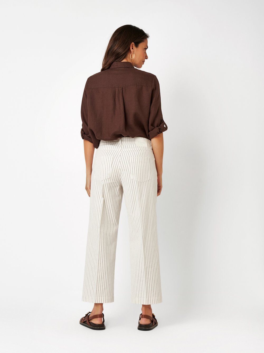 TONI 7/8-Jeans Liv Wide 7/8 mit feinen Streifen
