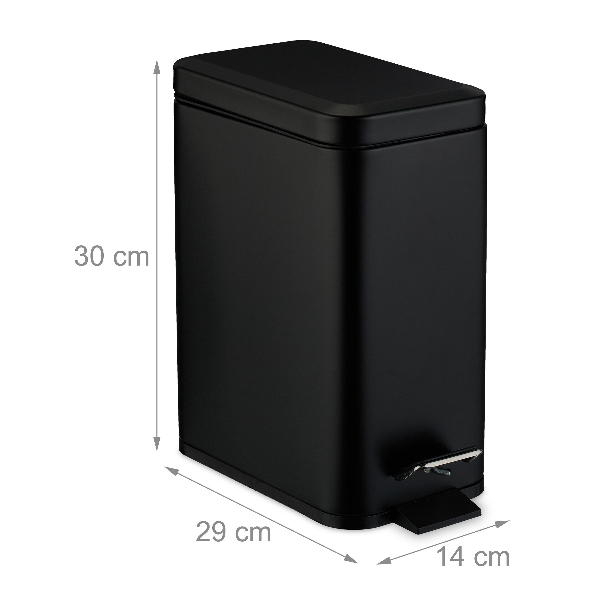 relaxdays Mülleimer Bad Mülleimer 5 Liter Softclose