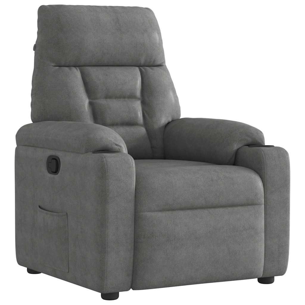vidaXL Sessel Relaxsessel Dunkelgrau Mikrofasergewebe (1-St) günstig online kaufen