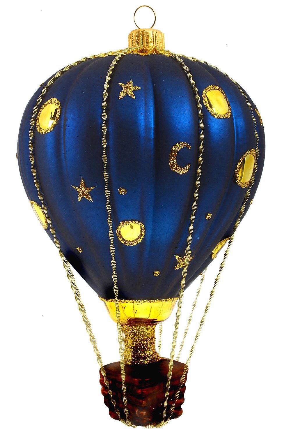 handdekoriert Dekohänger Christbaumschmuck - Weihnachtskontor mundgeblasen Heißluftballon Hamburger Mondschein, -