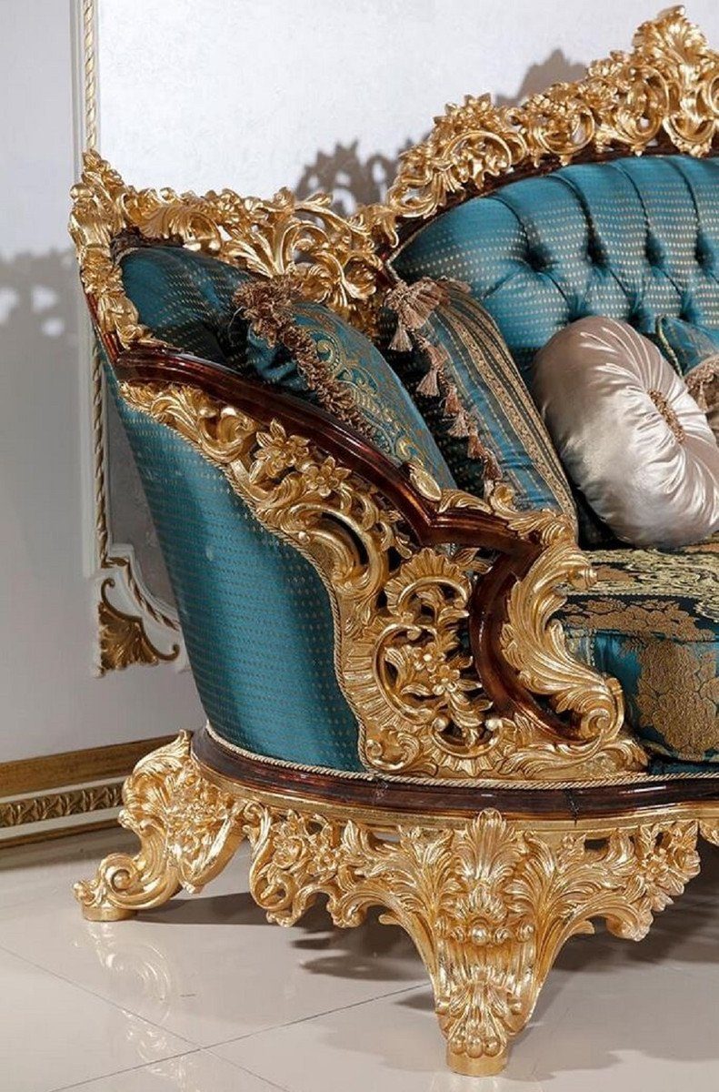 im Prunkvoll Beistelltische Luxus Möbel Braun 2 & Gold & - Edel - Barock Blau 2 Couchtisch Weiß Handgefertigte Padrino / 1 / Couchtisch 2 Casa Set - Barockstil & Sofas Sessel & /