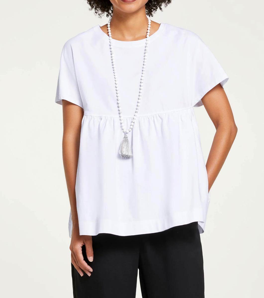 Designer-Jerseyshirt LINEA T-Shirt Schößchen heine Damen TESINI mit