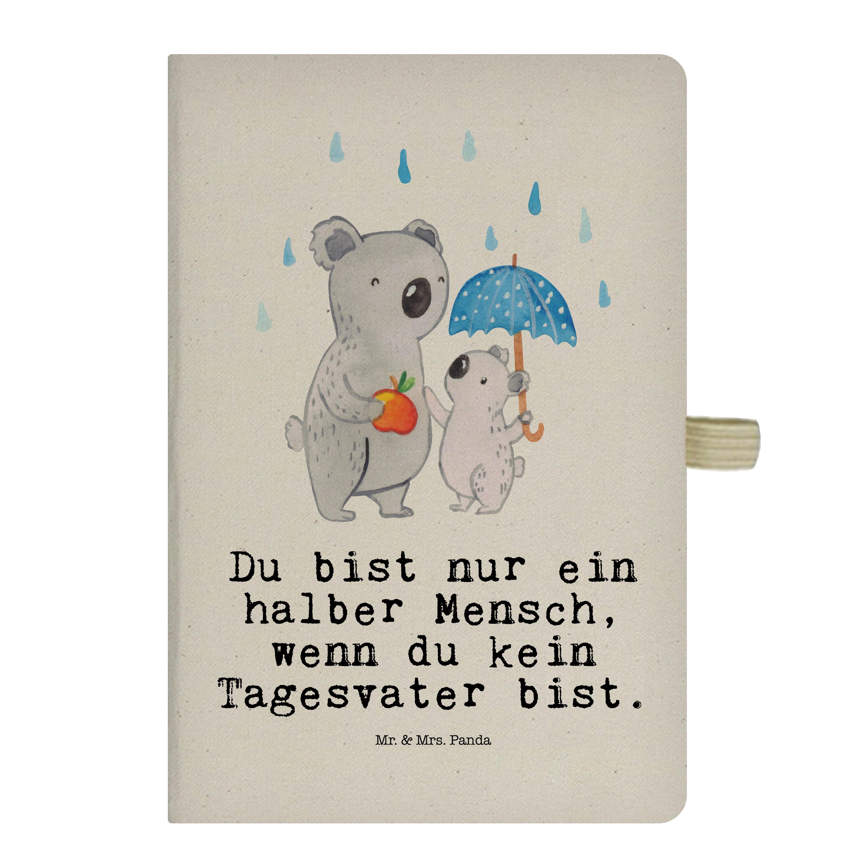Mr. & Mrs. Panda Notizbuch Tagesvater mit Herz - Transparent - Geschenk, Kladde, Kollegin, Schre Mr. & Mrs. Panda