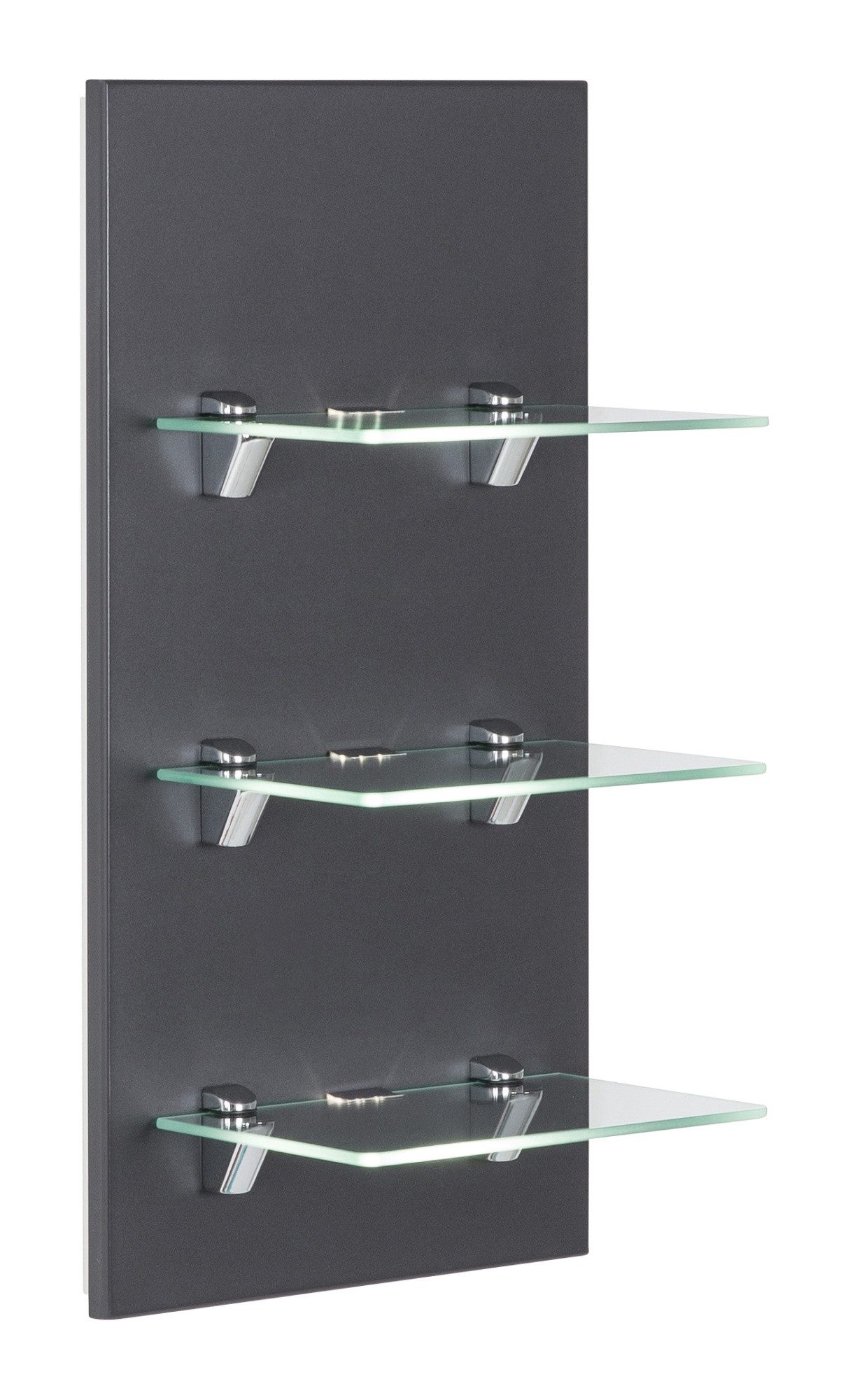 Magnolia Home Hängeschrank LED-Panel SANTINI anthrazit mit 3 Glasablagen mit Beleuchtung