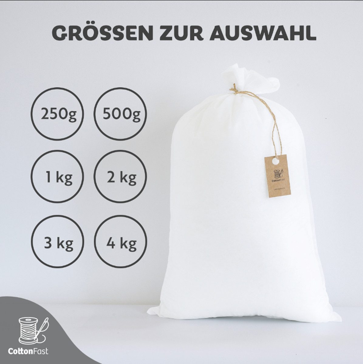 Loolay Kissenfüllung Füllwatte Füllung für Kissen Plüschtiere Amigurumi Weihnachtsdeko, DIY Weihnachtsschmuck Kunstschnee antiallergisch waschbar Made in EU