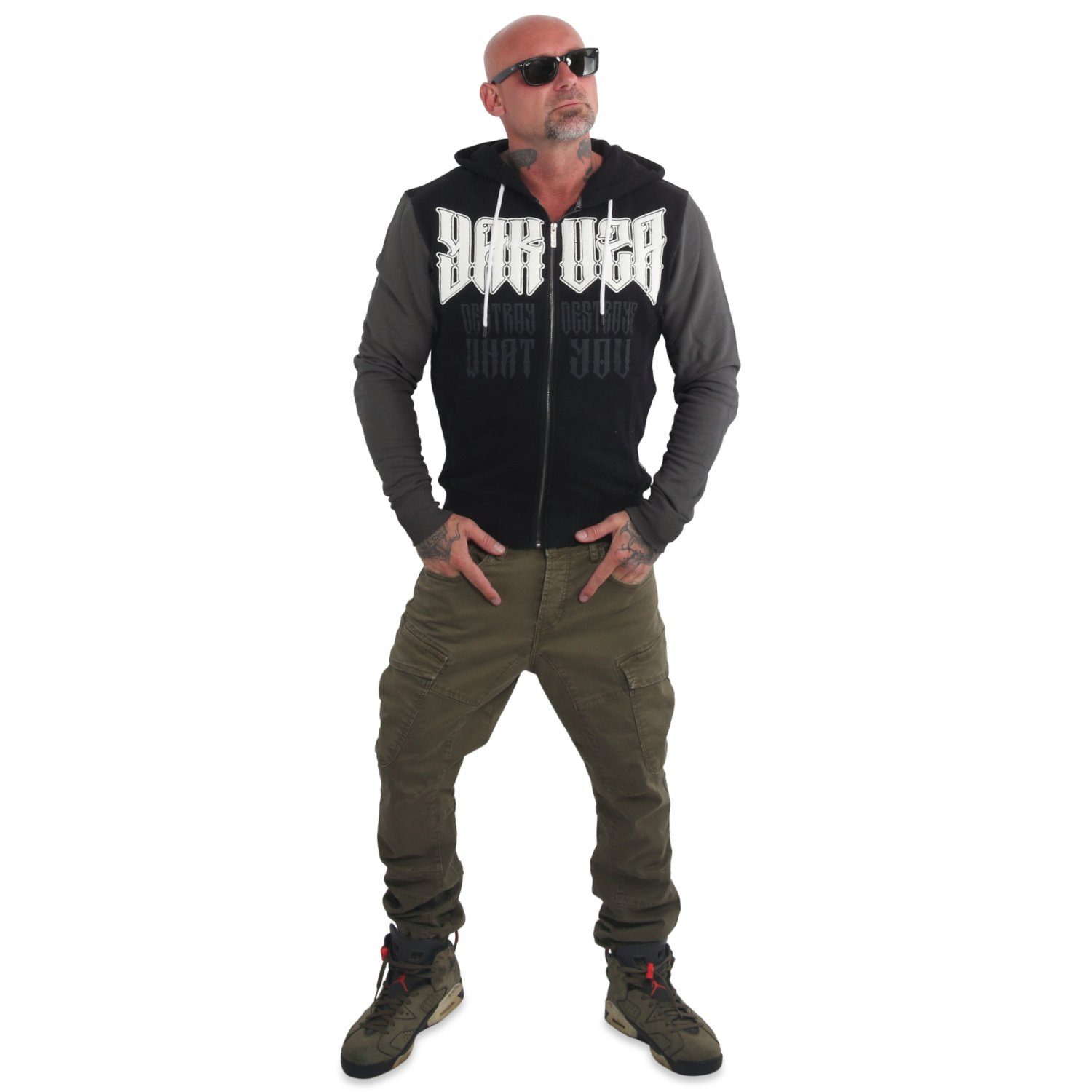 YAKUZA Kapuzensweatjacke Two DSTR Face Colorblocking mit