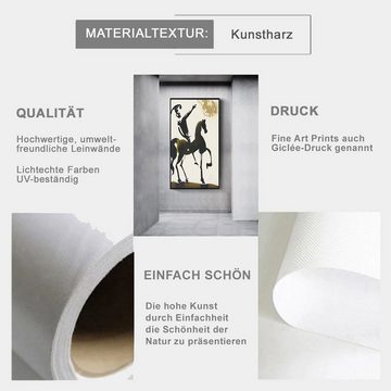 TPFLiving Kunstdruck (OHNE RAHMEN) Poster - Leinwand - Wandbild, Salvador Dali - Der Reiter / Der Krieger - (Motiv in verschiedenen Größen), Farben: Beige, Schwarz, Gold - Größe: 20x30cm