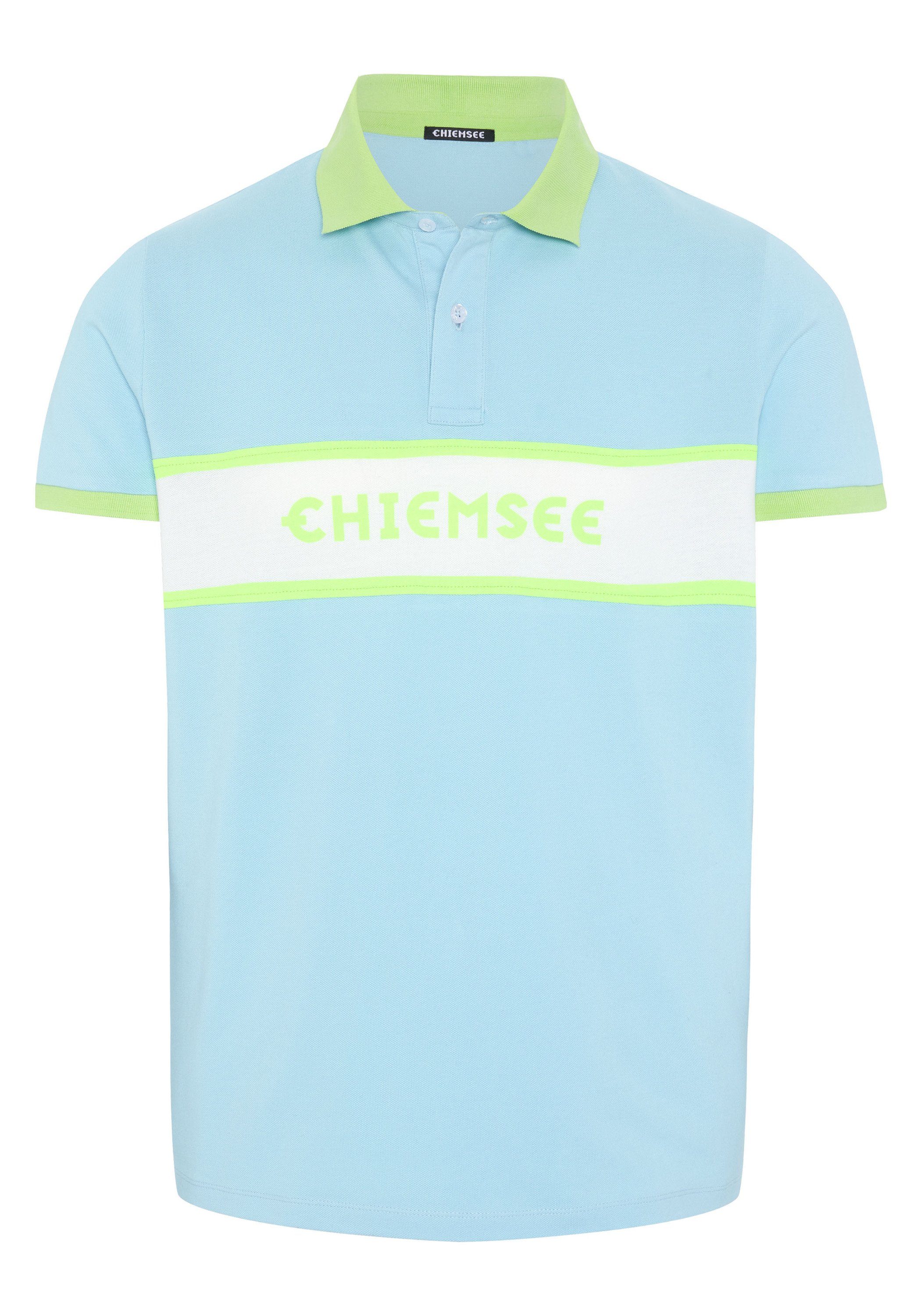 Chiemsee Poloshirt Poloshirt aus Baumwolle mit Logo-Blockstreifen 1 Sky Blue