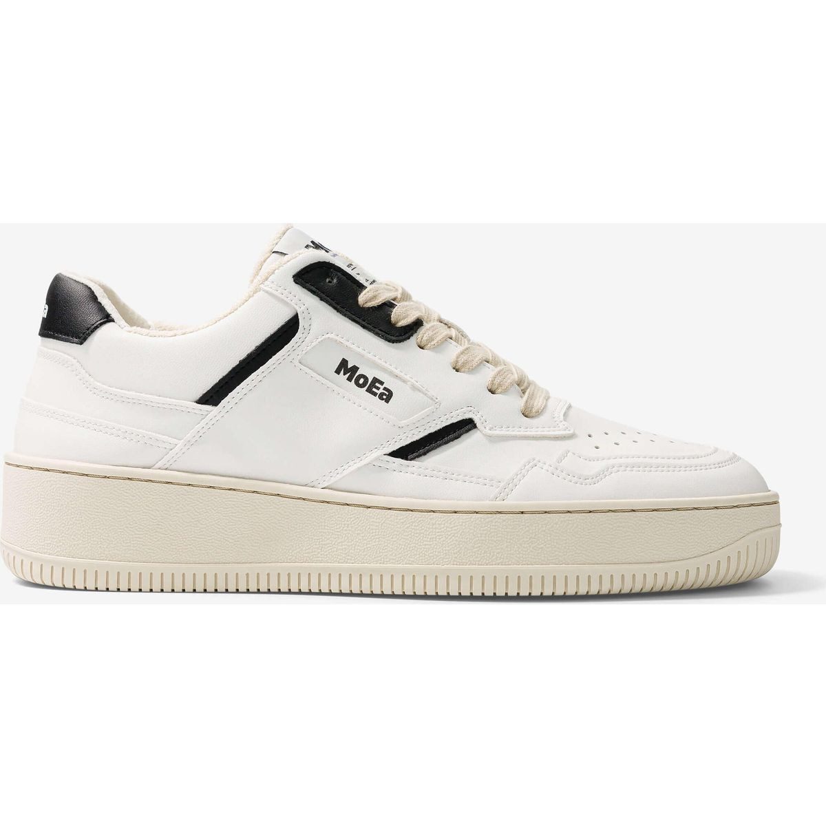 Moea GEN1 - Corn Retro White & Black Outdoorschuh Vegan zertifizierte Sneaker aus recyceltem Traubenabfall mit