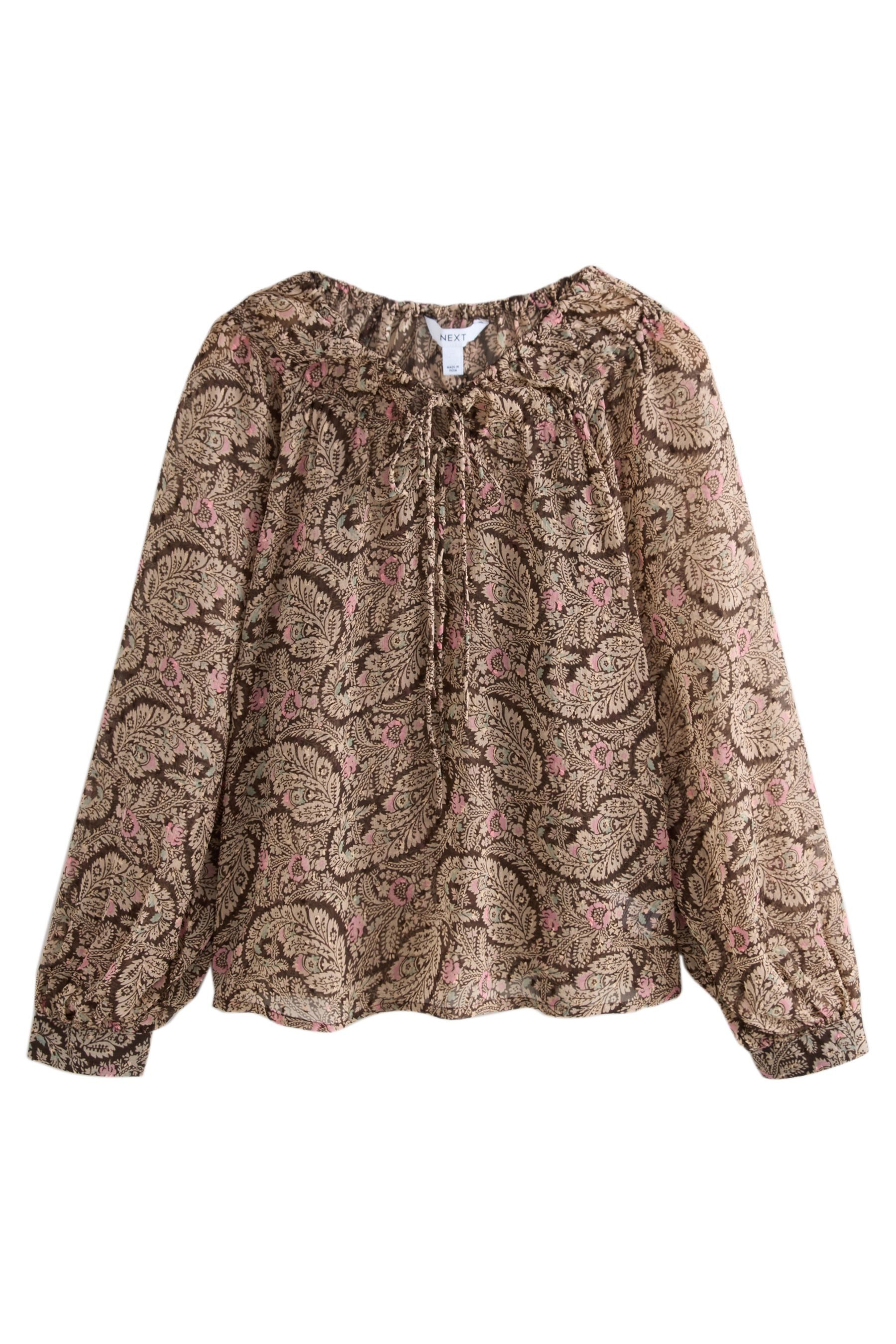 Next Langarmbluse Transparente langärmelige Schluppenbluse (1-tlg) günstig online kaufen