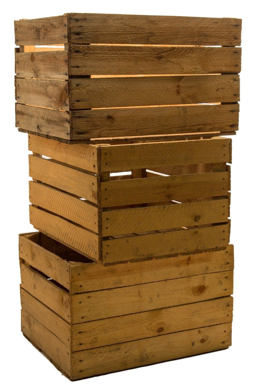 Kistenkolli Altes Land Allzweckkiste 3 Stück Massive Apfelkisten Obstkisten Holzkiste gebraucht (Spar-Set, 1er Set)