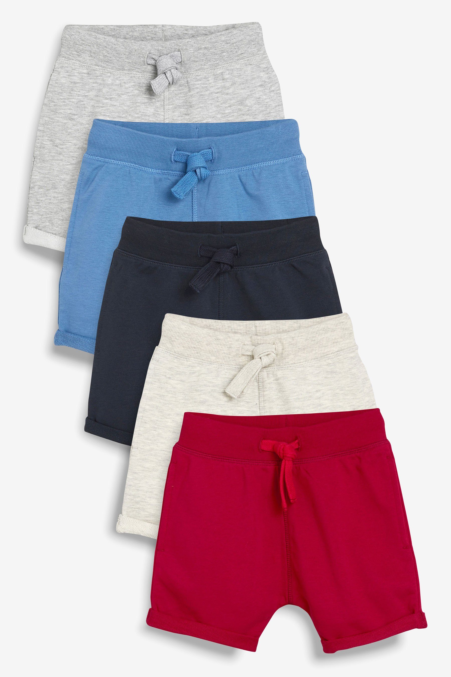 Red/Blue/Grey Sweatshorts Next 5er-Pack Jersey-Shorts (5-tlg)