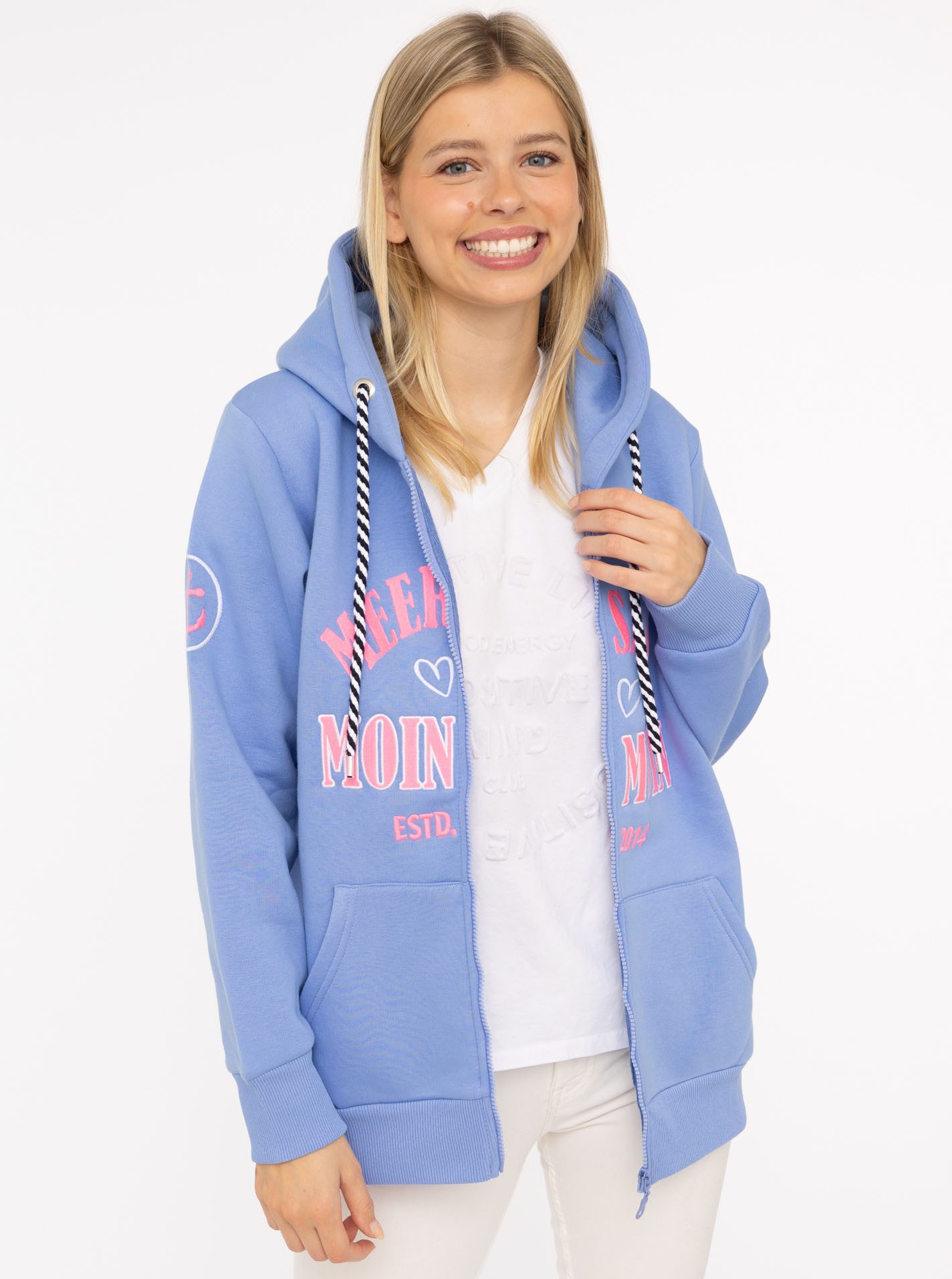Zwillingsherz Sweatjacke "Moin Moin" Kapuze, Langarm, Reißverschluss, modis günstig online kaufen