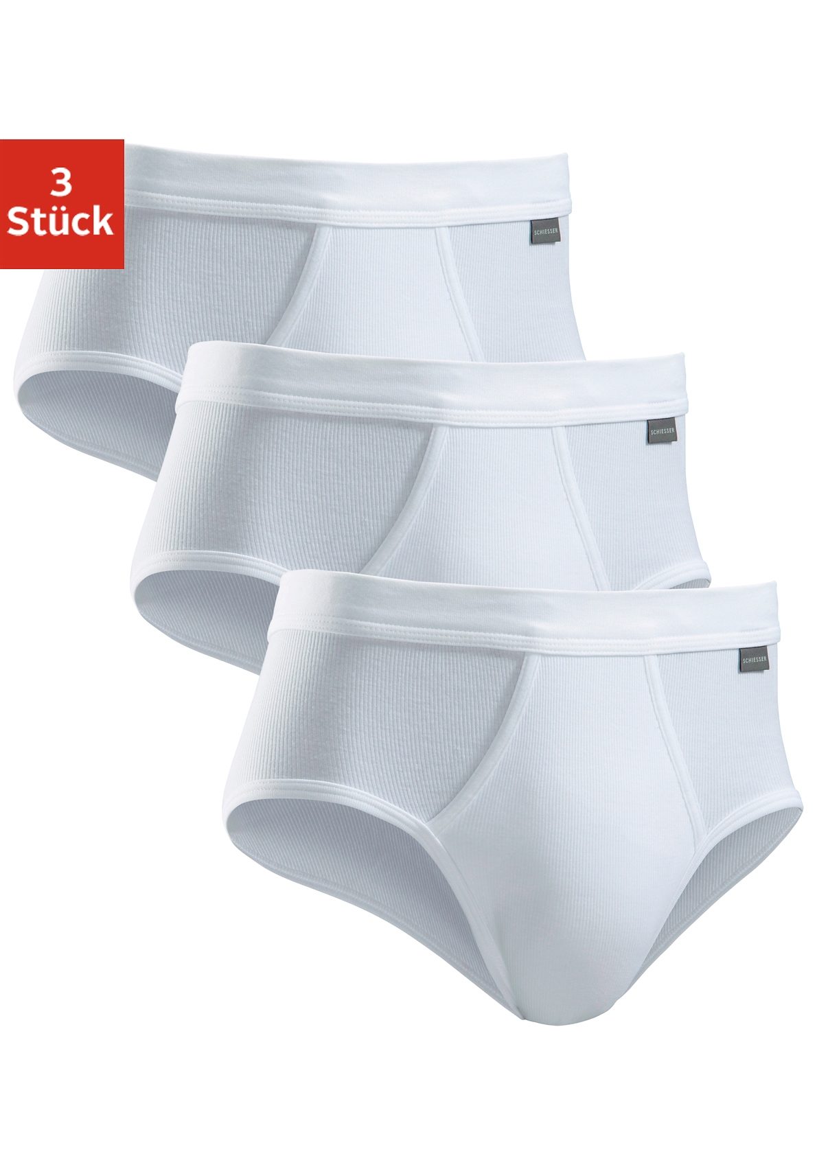 Wäsche/Bademode Unterhosen Schiesser Slip (3 Stück) schlichte Basic-Slips in Top-Markenqualtität
