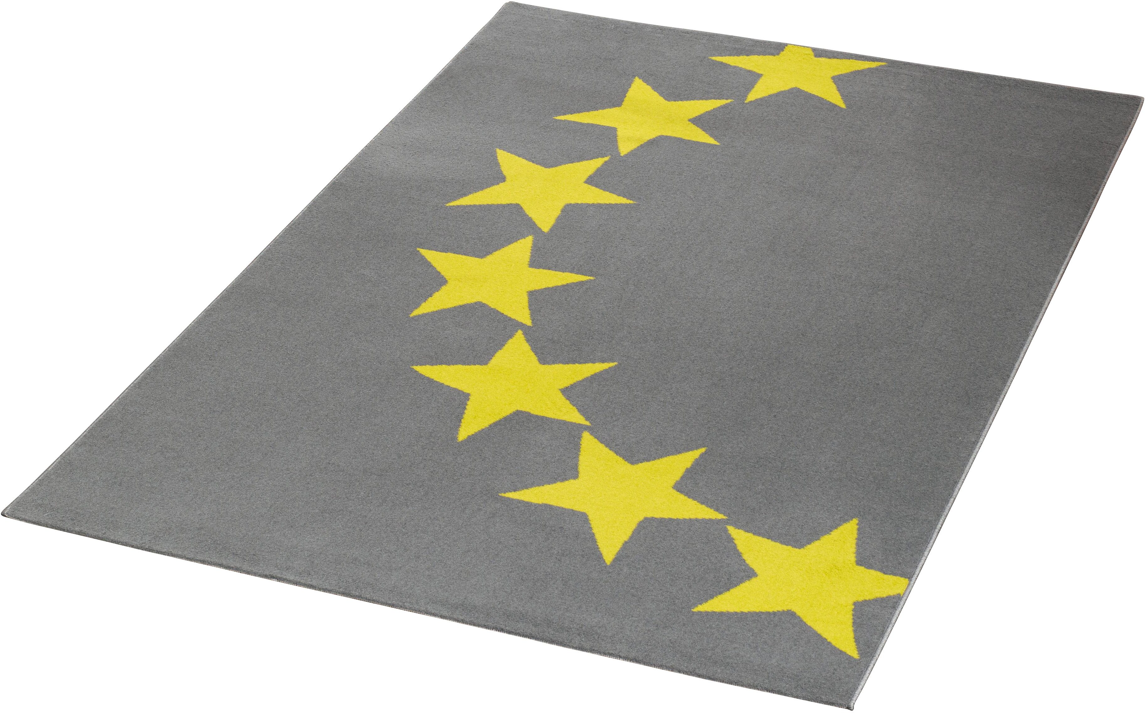 teppich sterne 2 hanse home rechteckig hoehe 9 mm grau gelb