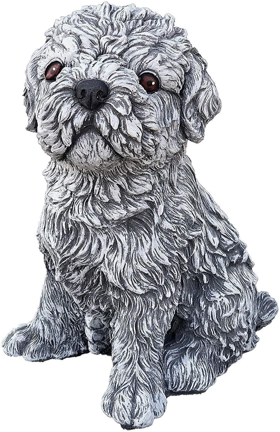 Gartenfigur Frostfeste Steinfigur Hund Shih Tzu