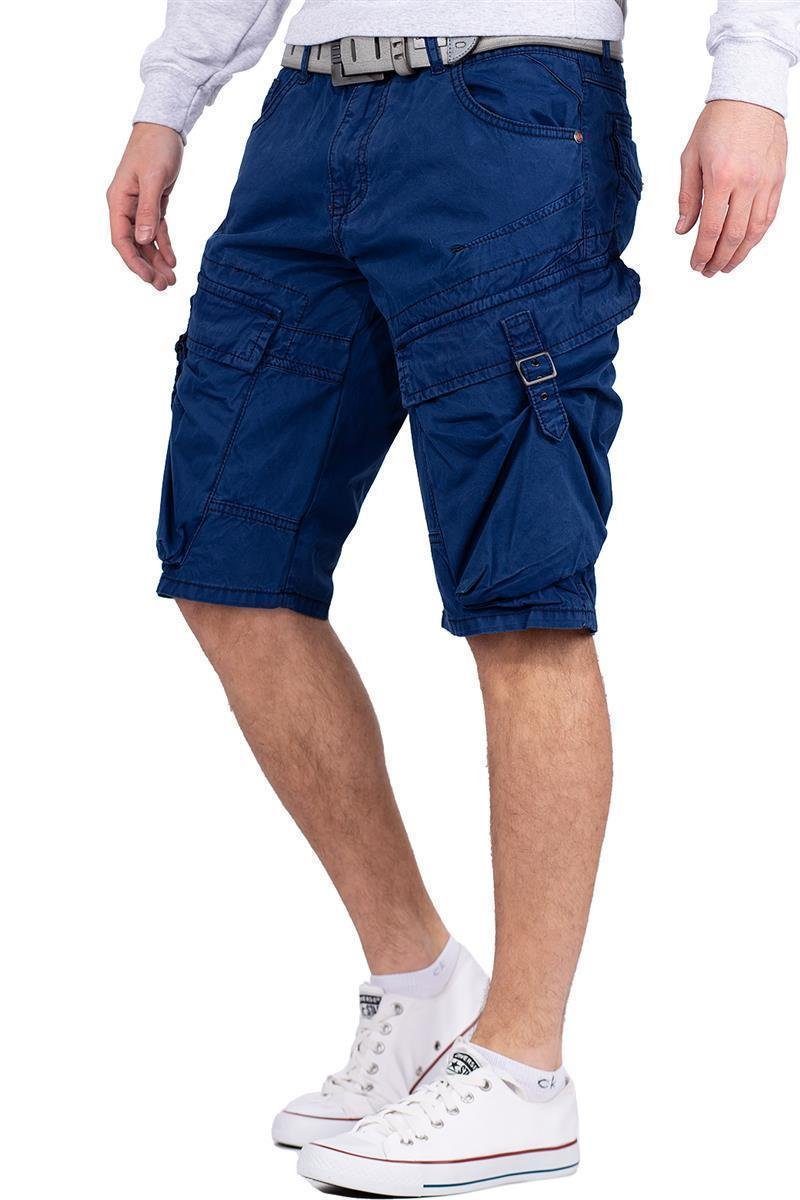 Cipo & Baxx Shorts Herren regular fit Kurze Hose Mid Waist BA-CK229 Navy W34 Kontrastnähte